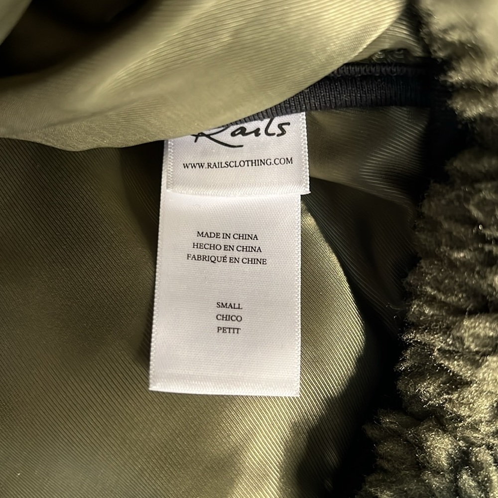 Euc Rails Peyton Mixed Media Jacket Small Olive S… - image 4